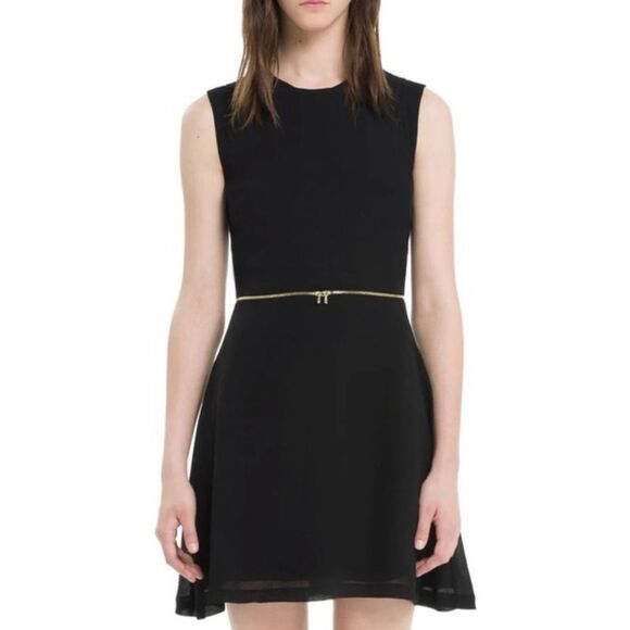 Sandro Paris Ravissante Mini Zipper Dress in Black Medium - Picture 1 of 12